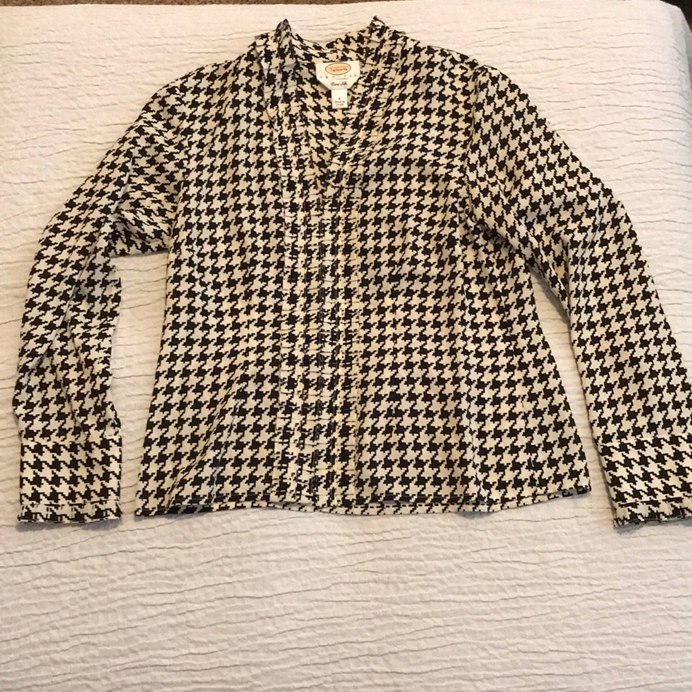 Talbots petites Black/white silk 4